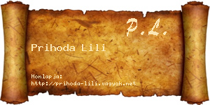 Prihoda Lili névjegykártya